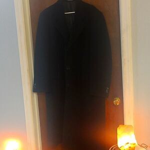 VINTAGE Men's Cashmere blend black overcoat